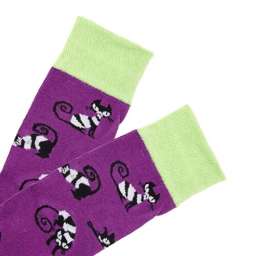 Calcetín Fantasía gato morado Único