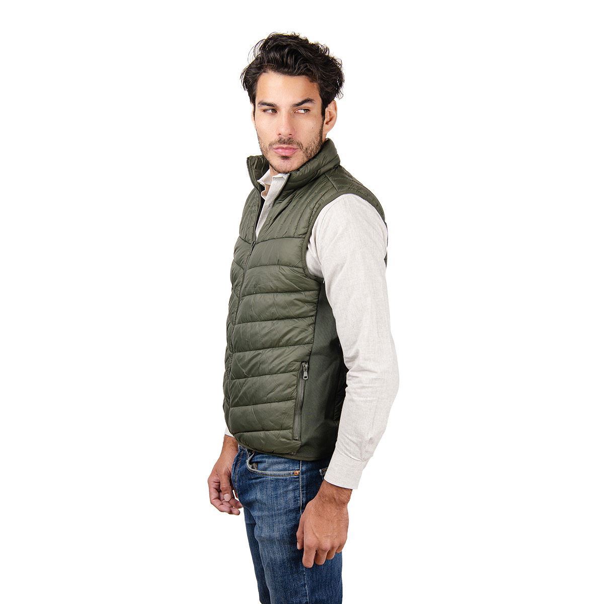 Chaleco verde 2024 militar hombre