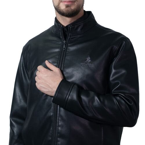 Chamarra Polo Club Color Negro Talla Grande para Hombre