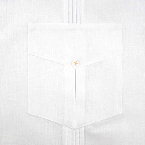 Guayabera Color Manga Corta Color Blanco Talla Chica para Hombre Gcandila