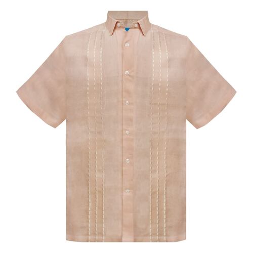 Guayabera Color Manga Corta Color Mandarina Talla Chica para Hombre Gcandila