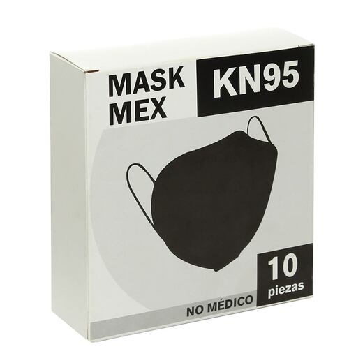 MÁSCARA KN95 NGR PAQ 10 PZS