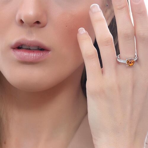 Anillo en baño de oro blanco Amor de Cristal