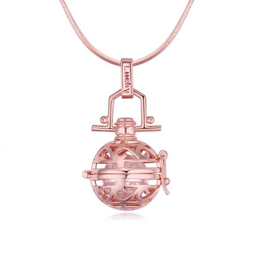 Collar Llamador de Ángel Baño Oro Rosa 18K Amor de Cristal