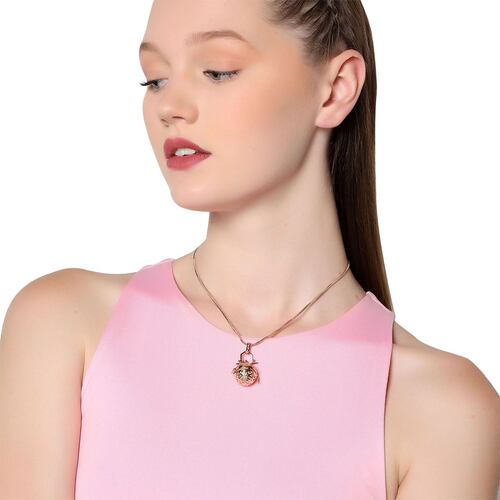 Collar Llamador de Ángel Baño Oro Rosa 18K Amor de Cristal