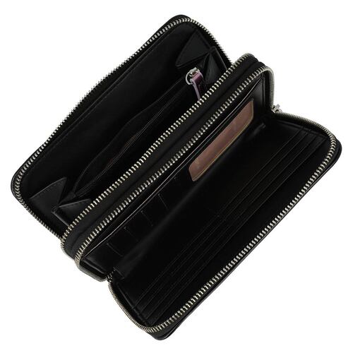 Cartera zip around color Negro para mujer W CAPSULE