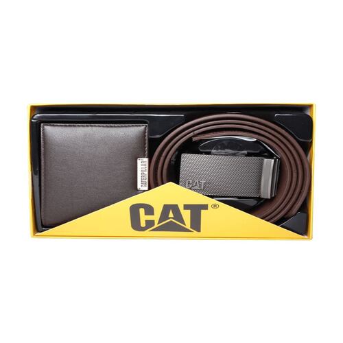 Set Cartera/Cinturón Café Cat para hombre