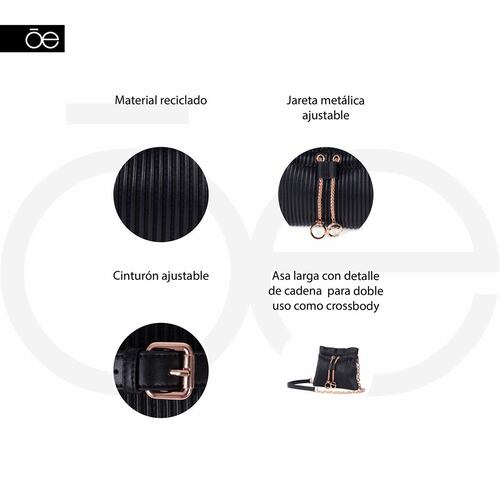 Bolso Cangurera Cloe Negro para Mujer