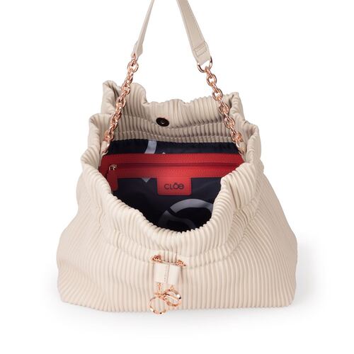 Bolso Drawstring Cloe Beige para Mujer
