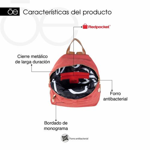 Bolso Backpack Cloe Rosa para Mujer