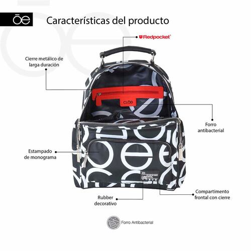 Bolso Cloe Backpack color Negro para Mujer