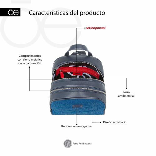 Bolso Backpack Color Morado Para Mujer Cloe