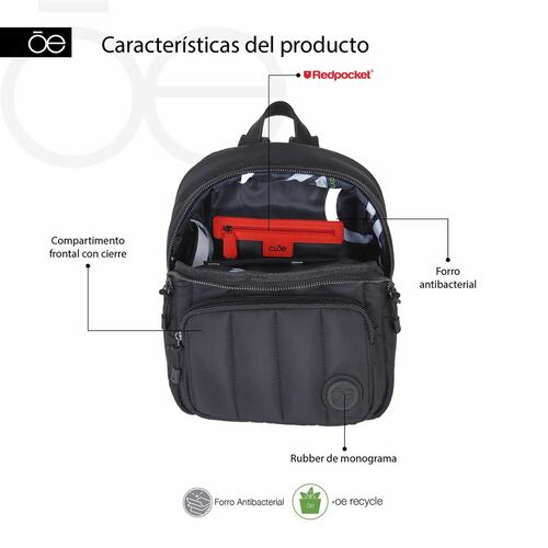 Bolso Backpack Color Azul Para Mujer Cloe