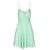 Vestido corto para mujer con encaje, olanes y cinta de amarre en espalda Philosophy talla grande color verde modelo 4487DY