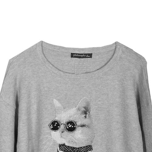Suéter con estampado de gato para mujer Philosophy
