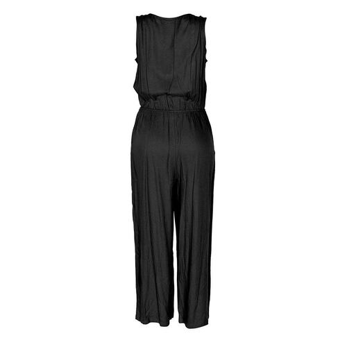 Jumpsuit para mujer, con jareta y botones Philosophy talla mediana color negro modelo RP399