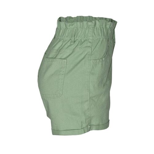 Short recto para mujer con botones y elástico Philosophy talla grande color verde obscuro modelo 6616PM
