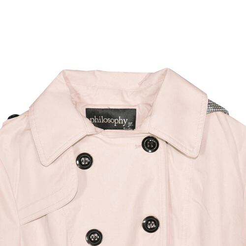 Gabardina Para Mujer, Con Botones Y Cinturón Philosophy Jr Talla Mediana Color Beige Modelo GPL2304