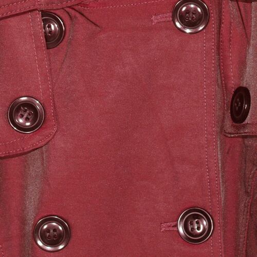 Gabardina Para Mujer, Con Botones Y Cinturón Philosophy Jr Talla Mediana Color Rojo Obscuro Modelo GTL2039