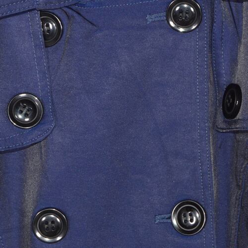 Gabardina Para Mujer, Con Botones Y Cinturón Philosophy Jr Talla Mediana Color Azul Obscuro Modelo GTL2039