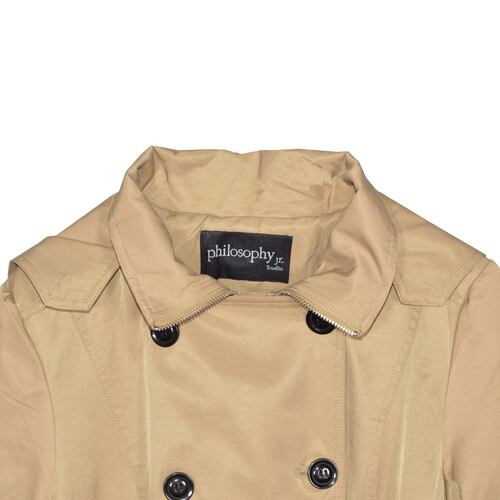 Gabardina Para Mujer, Con Botones Y Cinturón Philosophy Jr Talla Grande Color Cafe Claro Modelo GCV2021