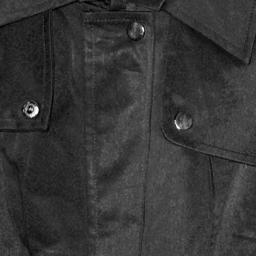 Gabardina Para Mujer, Con Broches Y Cinturón Philosophy Jr Talla Mediana Color Negro Modelo GPL2301