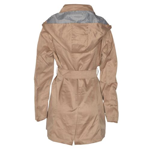 Gabardina Para Mujer, Con Broches Y Cinturón Philosophy Jr Talla Chica Color Beige Modelo GPL2301