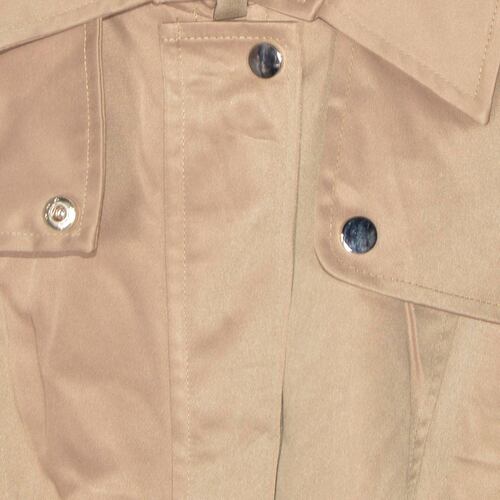 Gabardina Para Mujer, Con Broches Y Cinturón Philosophy Jr Talla Chica Color Beige Modelo GPL2301