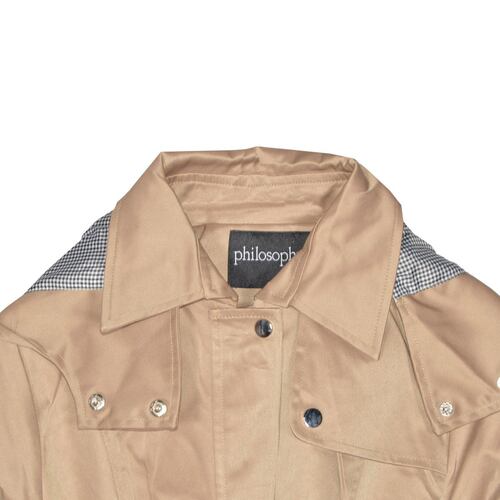 Gabardina Para Mujer, Con Broches Y Cinturón Philosophy Jr Talla Extra Grande Color Beige Modelo GPL2301