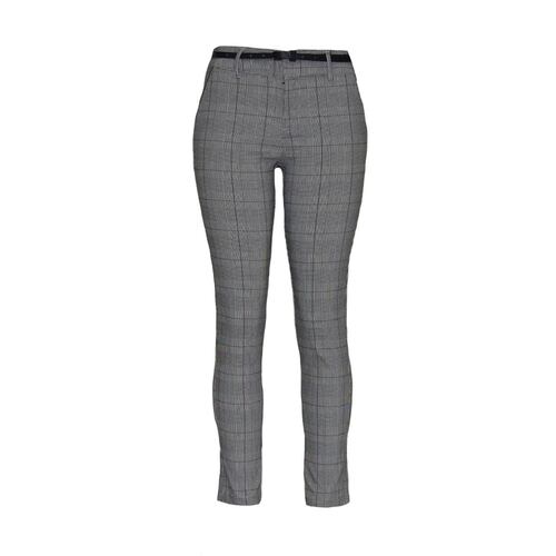 Pantalón Recto Para Mujer, Con Cinturón En Combinación Philosophy Jr Talla Grande Color Negro Combinado Modelo 5A1857N