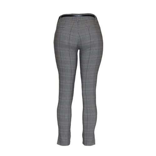 Pantalón Recto Para Mujer, Con Cinturón En Combinación Philosophy Jr Talla Grande Color Negro Combinado Modelo 5A1857N