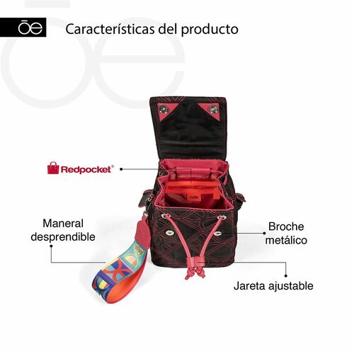 Bolso Backpack Cloe Negro para Mujer