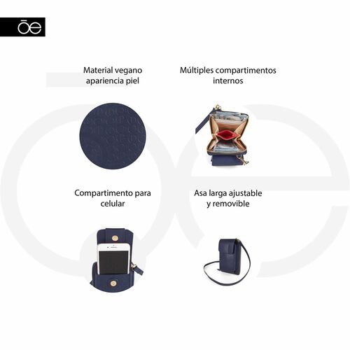 Billetera Porta Celular Cloe Azul para Mujer