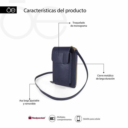 Billetera Porta Celular Cloe Azul para Mujer