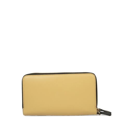 Billetera Cierre Doble Cloe Camel para Mujer