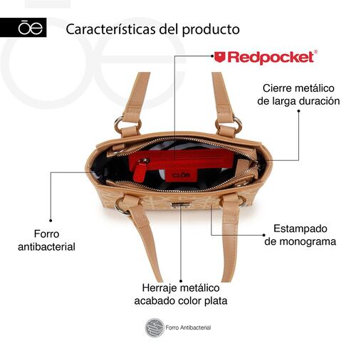 Bolso Satchel Cloe Tinto para Mujer