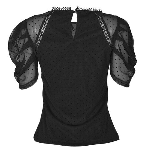 Blusa con aplicación de encaje tipo mesh para mujer Philosophy