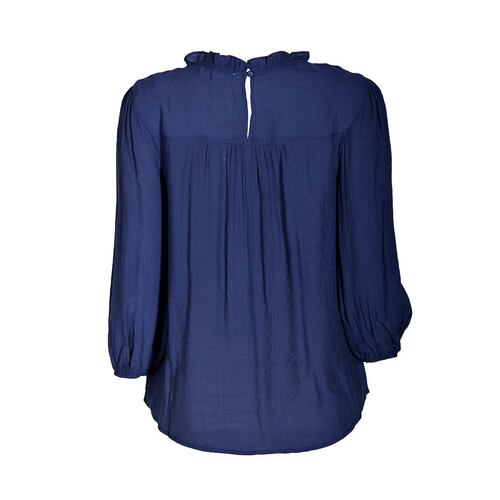 Blusa lisa con encaje y olanes en cuello para mujer Philosophy