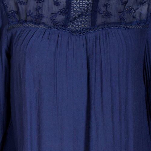 Blusa lisa con encaje y olanes en cuello para mujer Philosophy