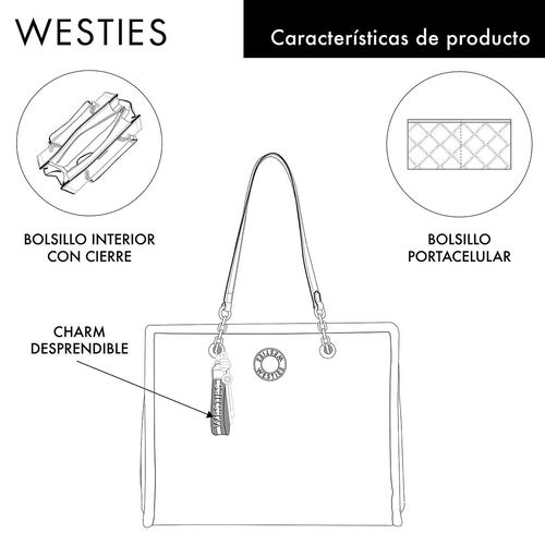 Bolso Tote Westies Negro para Mujer