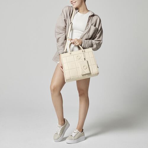 Bolso Satchel Westies Beige para Mujer