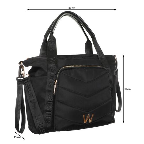 Pañalera Tote Westies Negra para Mujer