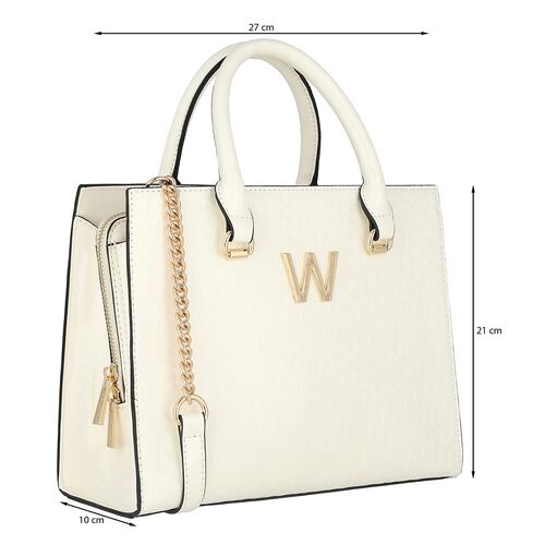 Bolso Satchel Westies Beige para Mujer
