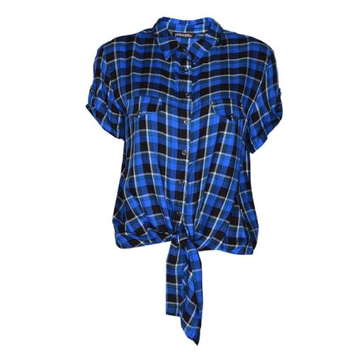 Blusa con cinta de amarre en cintura para mujer Philosophy Talla Mediana