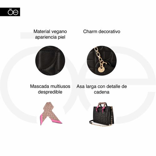 Bolso Satchel Cloe Negro para Mujer