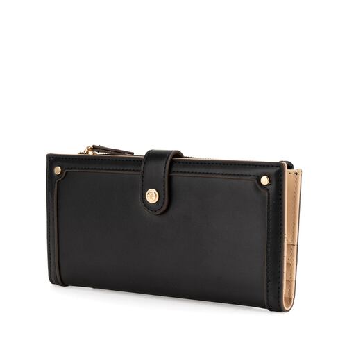 Billetera Flap Cloe Negra para Mujer