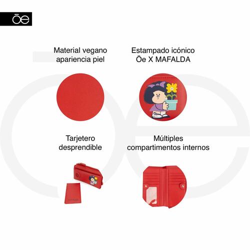 Billetera Hibrida Cloe Roja para Mujer