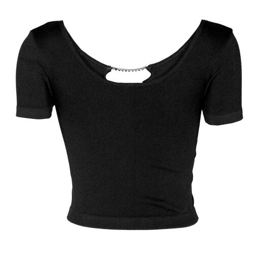 Playera lisa con aplicaciones en cuello para mujer Philosophy talla chica mediana
