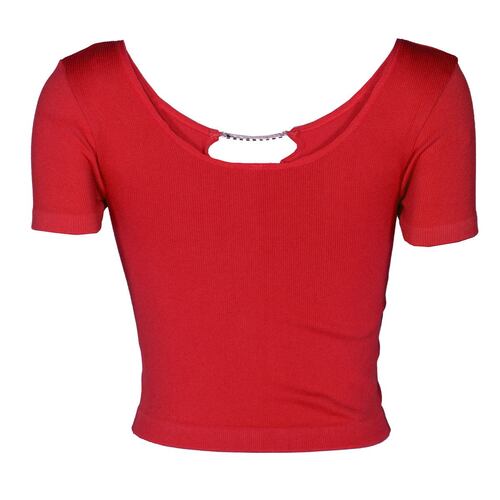 Playera lisa con aplicaciones en cuello para mujer Philosophy talla chica mediana