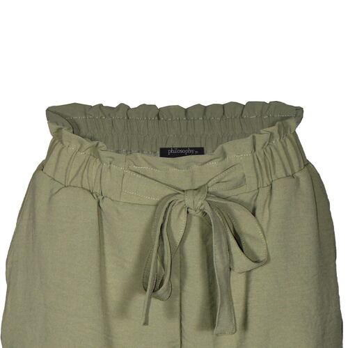 Short recto liso con cinta de amarre para mujer Philosophy (Talla Mediana)
